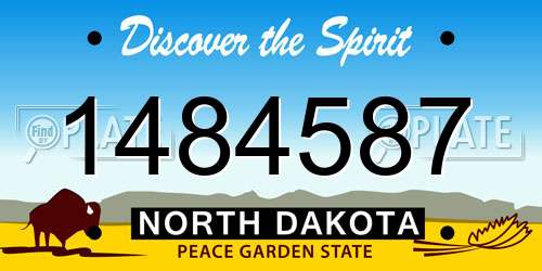 1484587 North Dakota License Plate