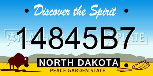 14845B7 North Dakota License Plate