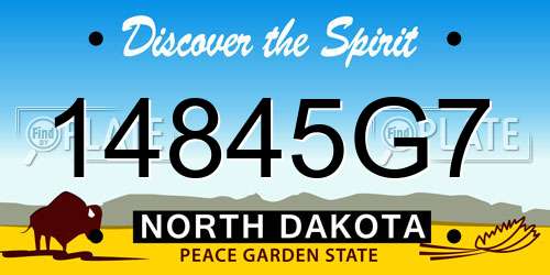14845G7 North Dakota License Plate