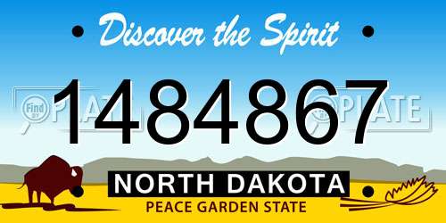 1484867 North Dakota License Plate