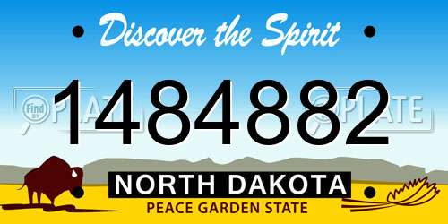 1484882 North Dakota License Plate