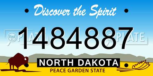 1484887 North Dakota License Plate