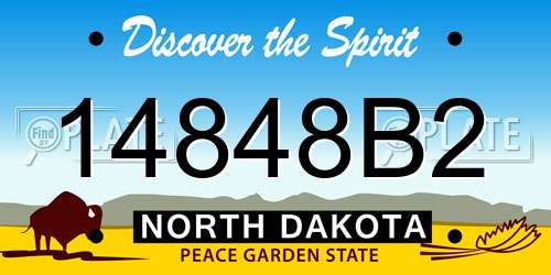 14848B2 North Dakota License Plate
