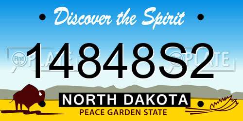 14848S2 North Dakota License Plate