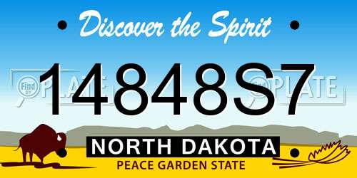 14848S7 North Dakota License Plate