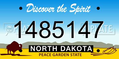 1485147 North Dakota License Plate