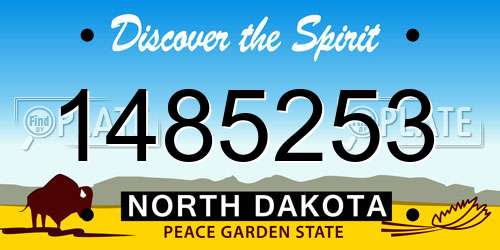 1485253 North Dakota License Plate