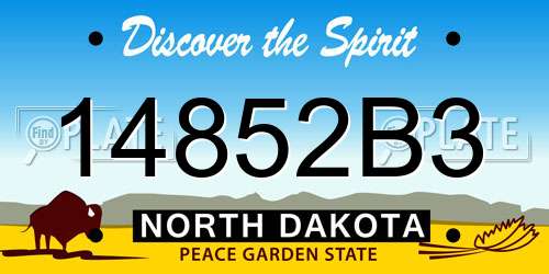 14852B3 North Dakota License Plate
