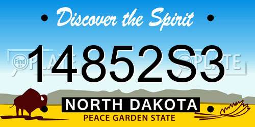 14852S3 North Dakota License Plate