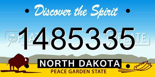 1485335 North Dakota License Plate