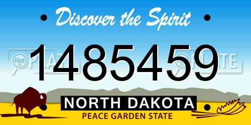 1485459 North Dakota License Plate