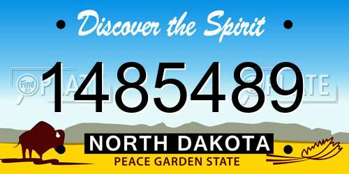 1485489 North Dakota License Plate