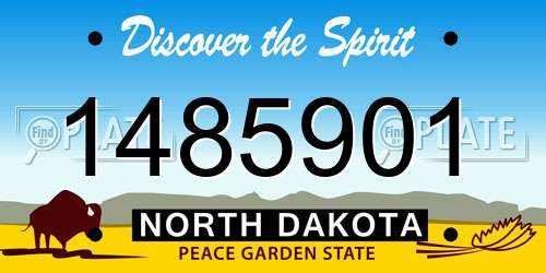 1485901 North Dakota License Plate