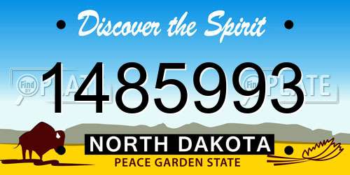 1485993 North Dakota License Plate