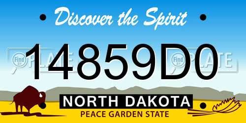 14859D0 North Dakota License Plate