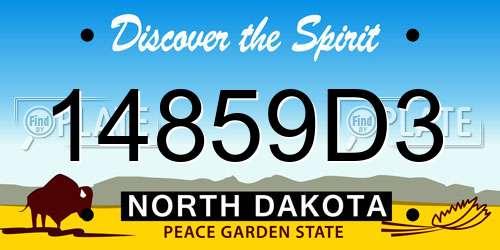 14859D3 North Dakota License Plate
