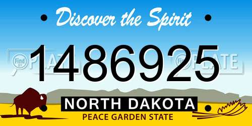 1486925 North Dakota License Plate