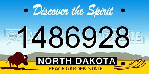 1486928 North Dakota License Plate