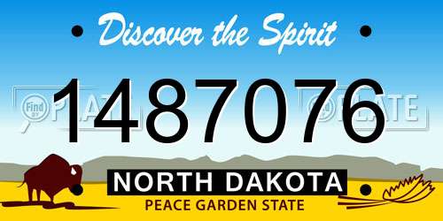 1487076 North Dakota License Plate