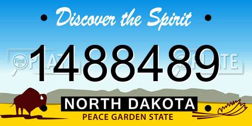 1488489 North Dakota License Plate