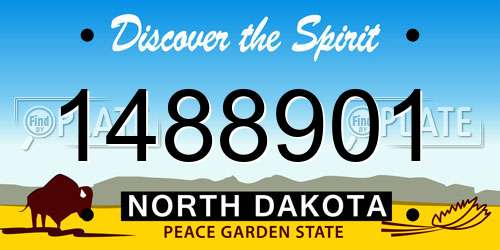 1488901 North Dakota License Plate