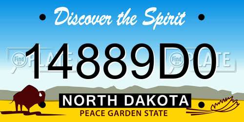 14889D0 North Dakota License Plate