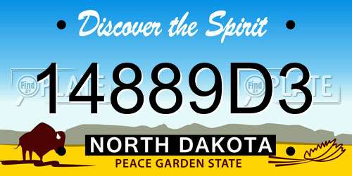 14889D3 North Dakota License Plate