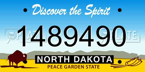1489490 North Dakota License Plate