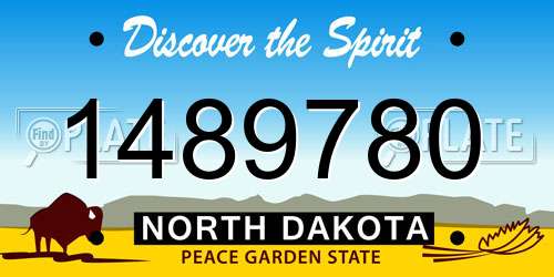 1489780 North Dakota License Plate