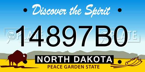14897B0 North Dakota License Plate