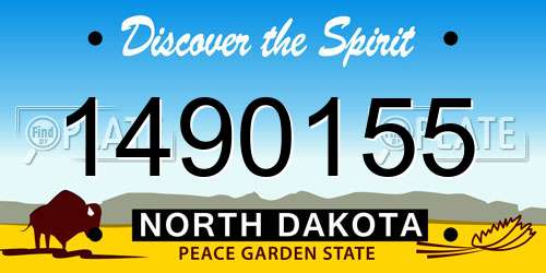 1490155 North Dakota License Plate