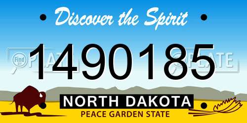 1490185 North Dakota License Plate