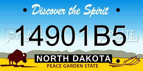 14901B5 North Dakota License Plate