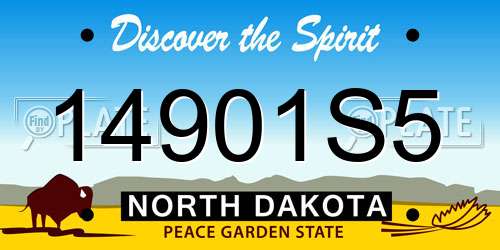 14901S5 North Dakota License Plate
