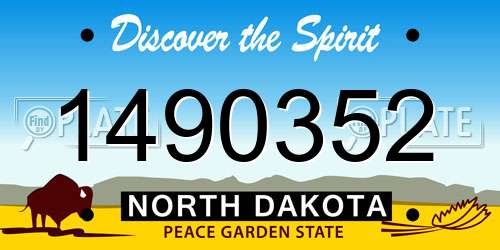 1490352 North Dakota License Plate