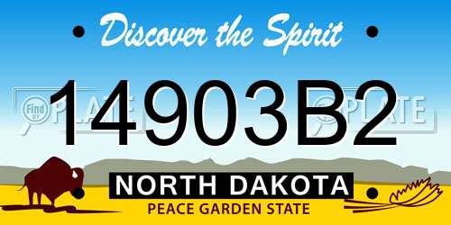 14903B2 North Dakota License Plate