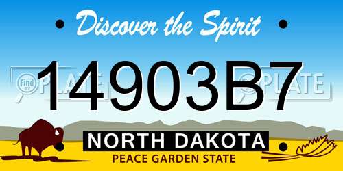 14903B7 North Dakota License Plate