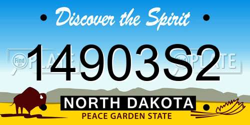 14903S2 North Dakota License Plate