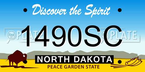 1490SC North Dakota License Plate