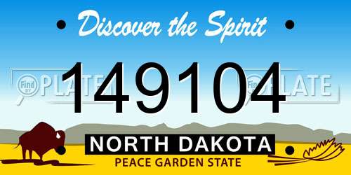 149104 North Dakota License Plate