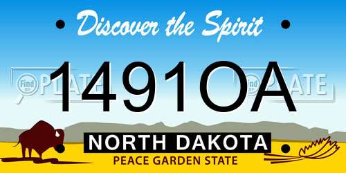 1491OA North Dakota License Plate
