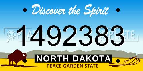 1492383 North Dakota License Plate
