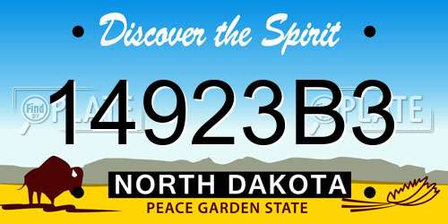 14923B3 North Dakota License Plate