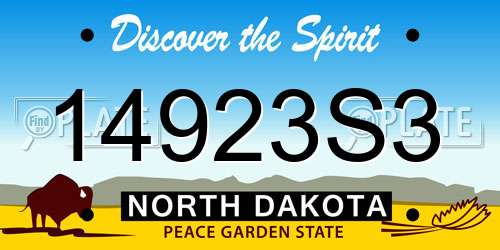 14923S3 North Dakota License Plate