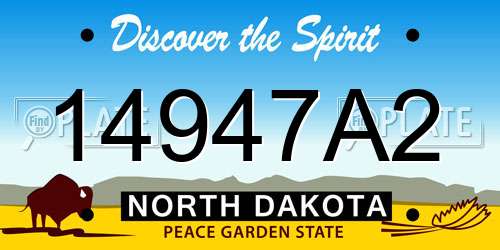 14947A2 North Dakota License Plate