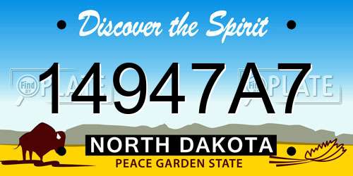 14947A7 North Dakota License Plate