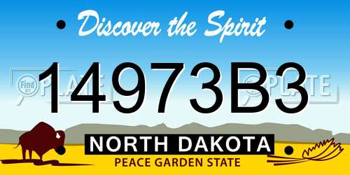 14973B3 North Dakota License Plate