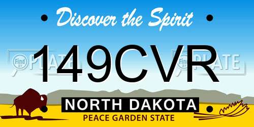 149CVR North Dakota License Plate