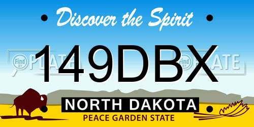 149DBX North Dakota License Plate