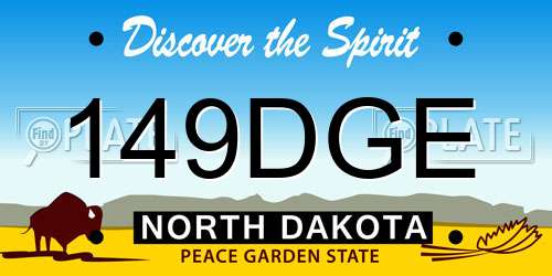 149DGE North Dakota License Plate